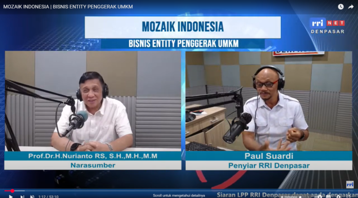 Pentingnya Bisnis Entity dalam Pengelolaan UMKM di Indonesia Podcast Radio Republik Indonesia Denpasar
